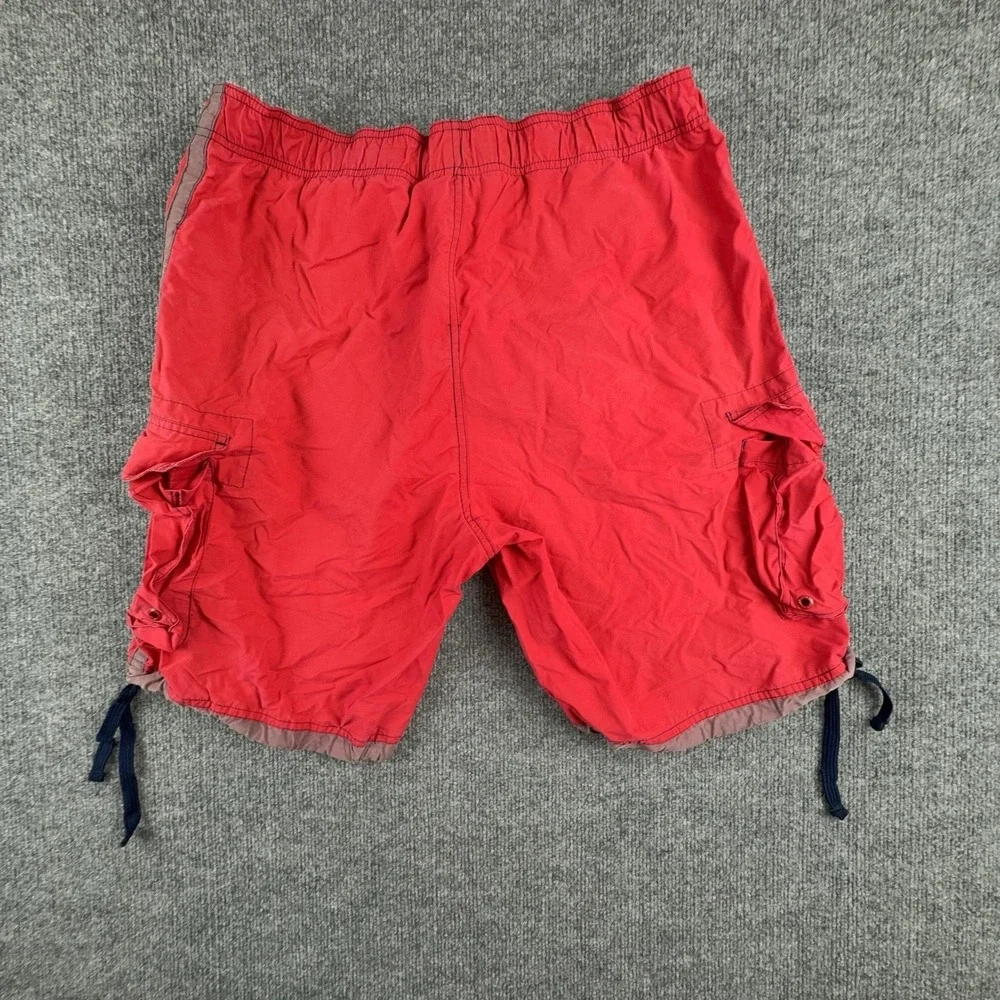 Aeropostale Swim Trunks Mens Large Red Cargo Drawstring Mesh Lined Board Shorts